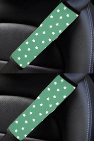Resim RevuBaby Araba Emniyet Kemeri Yumuşatıcı Araba Kemer Yastığı Otomobil Kemer Minderi 25cm Yeşil Yıldız 2ADET 