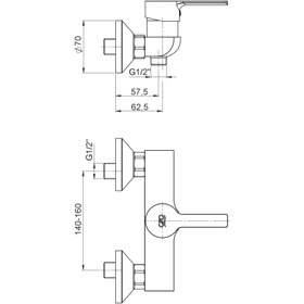 Resim Solus Duş Bataryası Krom Mdb55 Gpd 