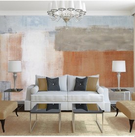 Resim Kahverengi Ve Gri Soyut Tasarım Duvar Posteri 