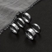 Resim 5 adet Paslanmaz Çelik Erkek Yüzük Seti, Minimalist Düz Renk, Deliksiz, Rahat Tarz, Çiftler İçin Mükemmel, Günlük Giyim veya Hediye Verme İçin İdeal, Babalar Günü İçin İdeal, Her Gün Yüzükler | Minimalist Yüzükler | Dayanıklı Yüzükler 