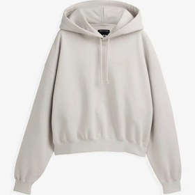 Resim Brushed Terry Boxy Hoodie 'Chalk Pearl' 