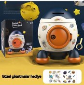 Resim Yulong Çocuk Büyük Kapasiteli Karikatür Roket Kumbara-mavi 