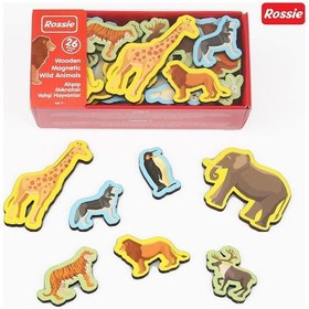 Resim Rossie Mıknatıslı Ahşap Vahşi Hayvanlar 