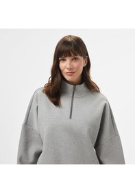 Resim Vans Loose Mock Neck Kadın Gri Sweatshirt Cement Heather 