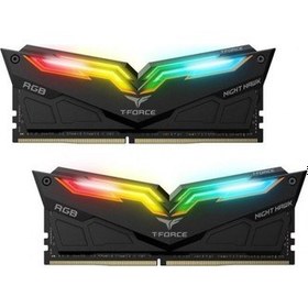 Resim T-Force Night Hawk RGB Black 16GB (2x8GB) 3200MHz CL16 DDR4 Gaming Ram (TF14D416G3200HC16CDC01) 