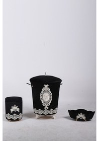 Resim Exclusive Siyah 6'lı Set 3'lü Banyo Kirli Çamaşır Sepeti & 3'lü 