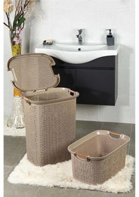 Resim Woow Kirli Sepeti Ve Çamaşır Sepeti - Plastik Sepet- Bej 