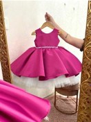 Resim Maşa İle Koca Ayı Kız Çocuk Bebek Menekşe Saten Abiye Kostüm Elbise 001 