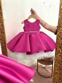 Resim Maşa İle Koca Ayı Kız Çocuk Bebek Menekşe Saten Abiye Kostüm Elbise 001 