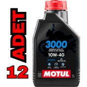 Resim Motul 3000 10w-40 4t 1 L Motosiklet Motor Yağı 12 Adet 