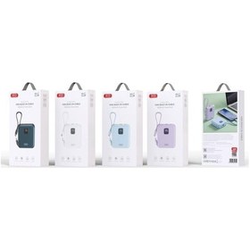 Resim Pr235 22.5w Usb-c Type-c Lightning Kablolu 10000 Mah Led Ekranlı Powerbank Şarj Aleti Lacivert 