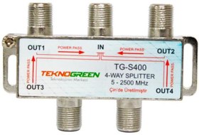 Resim TeknoGreen 5 - 2500Mhz 1 İn 4 Out Splitter 