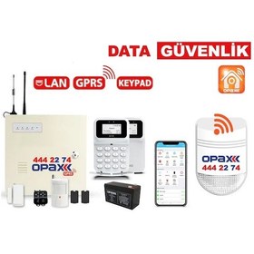 Resim Opax-2747 Gprs Lan Alarm Paneli Bgr-09 Kablosuz Sirenli Full S... 