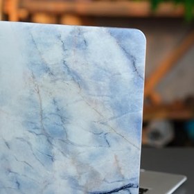 Resim McStorey MacBook Air 13.3 İnç Kılıf A1932 A2179 A2337 M1 Uyumlu Sert Kapak Hard Case Koruyucu Mermer Desenli İnce Hafif Laptop Kılıfı Mavi 