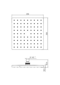 Resim Eca Tiera Kare Duş Başlığı 25x25 Altın Renkli 102845068 
