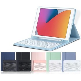Resim Mobax Apple Uyumlu iPad 10.2 " 8. Nesil Kablosuz Klavyeli KılıfA2270 A2428 A2429 A2430 