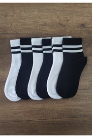 Resim Leement socks Çocuk 6 Çift Kolej Yarım Konç Çorap Premium Seri Burun Dikişsiz Pamuklu 