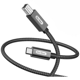 Resim Go Des GD-HM837 Type-C to USB-B 2.0 Örgülü Data Yazıcı Kablosu 2 Metre GoDes-TA82091 