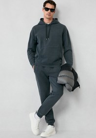 Resim Orta Antrasit Desenli Pamuklu Sweatpant / Eşofman Altı - Orta Antrasit / S 