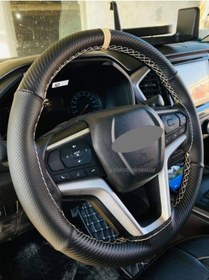 Resim Isuzu D-Max Dikmeli Direksiyin Kılıfı Alkantra Bej Yüzüklü 