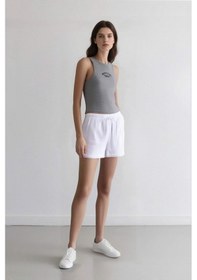 Resim Defacto Relax Fit Yüksek Bel Kısa Paça Beyaz Müslin Şort D0567ax25smwt34 Beyaz 