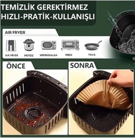 Resim Lilya Home Airfryer Pişirme Kağıdı 50 Adet Hava Fritözü Airfryer Firitözü Airfryer Yağsız Firitöz Pişirme 