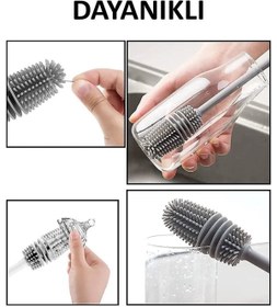 Resim MAROKEN Çok Amaçlı Fırça Silikon Cam Şişe Biberon Pipet Temizlik Fırçası I?nce Detaylı Toz Kir Yıkama Fırça 