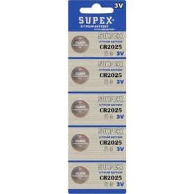 Resim Supex Pil Düğme 3V 2025 Lityum 5'li Paket Supex CR-2025 