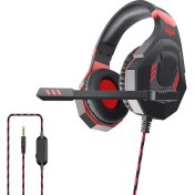 Resim Digital Computer Home Ovleng OV-P30 Ergonomik Tasarım E-Spor Oyuncu Kulaklığı 3.5mm Kablolu Döner Mikrofonlu Kulak Üstü Kulaklık-Siyah/kırmızı (Yurt Dışından) 