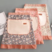 Resim 1 adet Çiçekli Tuval Önlük - Nefes Alabilir, Dayanıklı, Mutfak Önlüğü ile Cepli Pişirme ve Yemek İçin, Polyester Kumaş, Hafif ve Rahat Ev Kullanımı İçin, Mutfak Önlüğü | Çiçekli Desenli Önlük | Polyester Önlük 