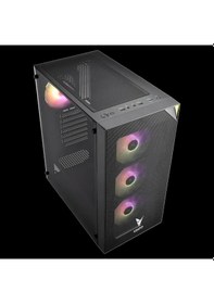 Resim Vento Vg3400s Mid Tower, 750w 80+ Siyah, Temperli Cam, Rgb, Atx Gamıng Kasa 