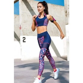 Resim Yeni Inci Lacivert (Yoga-Fitness-Pilates-Koşu) Sporcu Tayt Alt Üst Takım 