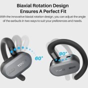 Resim Tozo Çok Açılı Hafif True Open Ear Kablosuz Kulaklıklar Dark Black 