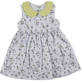 Resim Bombili Kız Bebek Poplin Atlet Bebe Yaka Elbise 