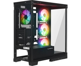 Resim Rampage HYDRA V2 BLACK Type-C+USB3.0 Temperli Camlı 4*ARGB Infinity Fan+Hub E-ATX Exclusive Gaming Oyuncu Kasası 