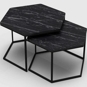 Resim Uslucan Alışveriş Orta Sehpa Altıgen İkili Lüx Bendir Çok Renkli 