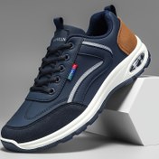Resim 1 Çift MAINALUN Erkek Moda Çizgili Bağcıklı Sneaker - Günlük Dış Mekan Yürüyüş Ayakkabıları, Nefes Alabilen PU Üst & Dayanıklı PVC Taban, Her Mevsim İçin Konforlu, Hiking ve Boş Zaman Aktiviteleri için, Şık Tasarım, Kumaş Astarlı 