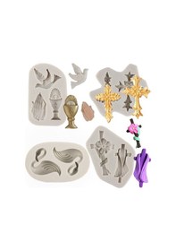 Resim Moveevo Baptizma Temalı Silikon Kalıp Seti - Gülle, Kutsal Su, Güvercin Ve Pasta Dekorasyonu İçin, Çikolata, Fondant, Şekerleme Uygun 