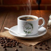 Resim Lüks İsimli Nescafe Fincanı Kaşık Hediyeli 