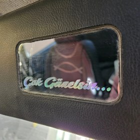 Resim Ko Çok Güzelsin Ayna Yazı Sticker, Hologramlı 
