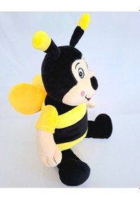 Resim Peluş Oyuncak Arı 35cm Uyku Arkadaşı Oturan Sevimli Sarı Siyah Pelüş Arı Hediyelik Peluş Oyuncak Arı Siyah 