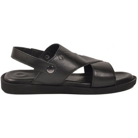 Resim Pierre Cardin Siyah Lastikli Hakiki Deri Günlük Erkek Sandalet Pc-7315 M Siyah 
