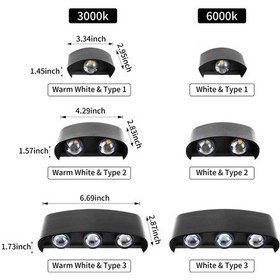 Resim Leezsing Açık Hava Duvar Lambası Yukarı Ve Aşağı Işıklar Alüminyum Ip65 Su Geçirmez Açık Hava Duvar Lambaları Duvara Monte Duvar Aplik Avlu Koridor Veranda Sıcak Beyaz 