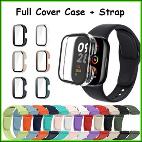 Resim Xiaomi Mi Watch 3 Lite Tam Kapak Kılıfı + Yumuşak Silikon Kayış Kombin Paketi Temperli Cam Ekran Koruyucu ile, Darbeye Dayanıklı Ter Geçirmez Tasarım, 12 Renk Seçeneği, Erkekler ve Kadınlar için Güvenli Uygun Hafif Akıllı Saat Aksesuarları, Akıllı Saat Koruma | Moda Öncü Aksesuar | Darbeye Dayanıklı Kılıf 