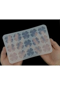 Resim Epoksi Silikon Kalıp / 15li Yonca Anahtarlık Kalıbı 