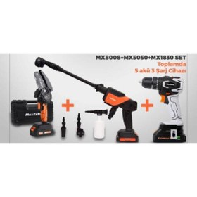 Resim Max Extra MAXEKSTRA MX028008+MX5050+MX1830 SET 5 AKÜ 3 ŞARJ CİHAZI 