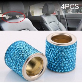 Resim Sones 4 Pcs Araba Kristal Kafa Yastık Modifiye Dekorasyon Mavi Göl 