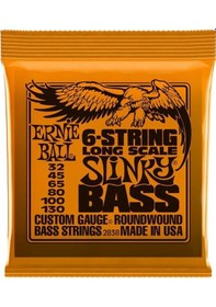 Resim Ernie Ball P02838 Slinky Nickel 32-130 6 Telli Bas Gitar Teli 