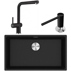 Resim Franke Maris Mrg 110-72 Granit Eviye + Active Plus Doccia 2.0 Armatür + Nero Sıvı Sabunluk Set 3'lü 