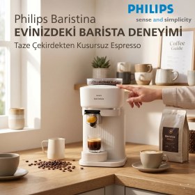 Resim Philips Baristina Gerçek Espresso Makinesi Philips Tr Garantili Evde Profesyonel Barista Deneyimi Yaşatan, Kolay Temizlenebilir, Yenilikçi Portafiltre Sistemli, Şık ve Kompakt Tasarımlı Kahve Makinesi 